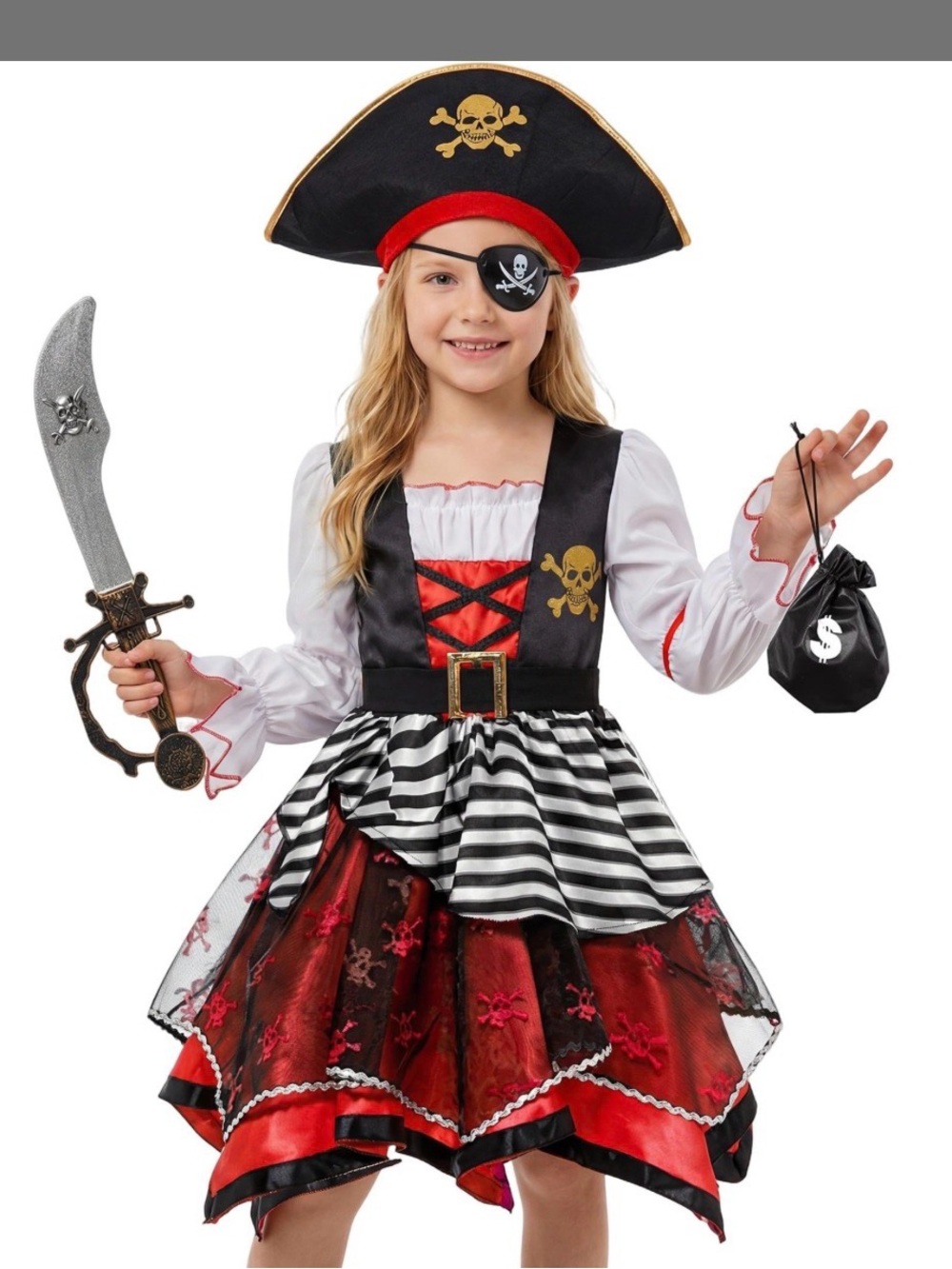 Pirate girls outfit 5-7 years with accessories